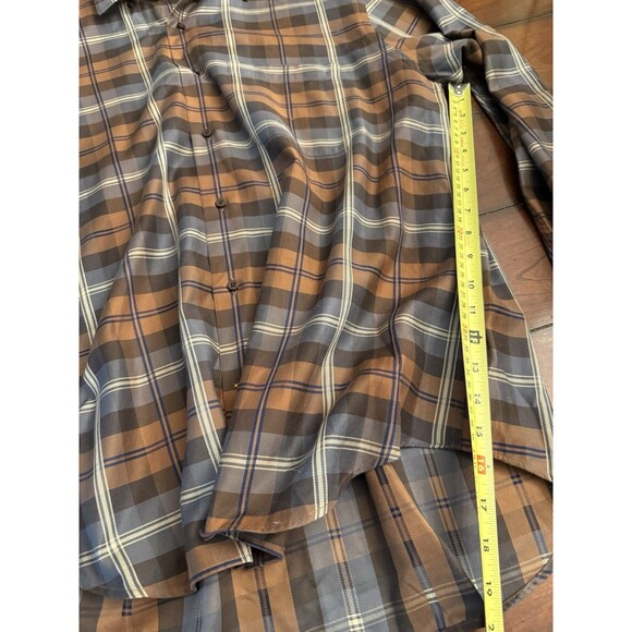 Robert Talbott Carmel Brown Plaid Button Down Sz L - Picture 9 of 10